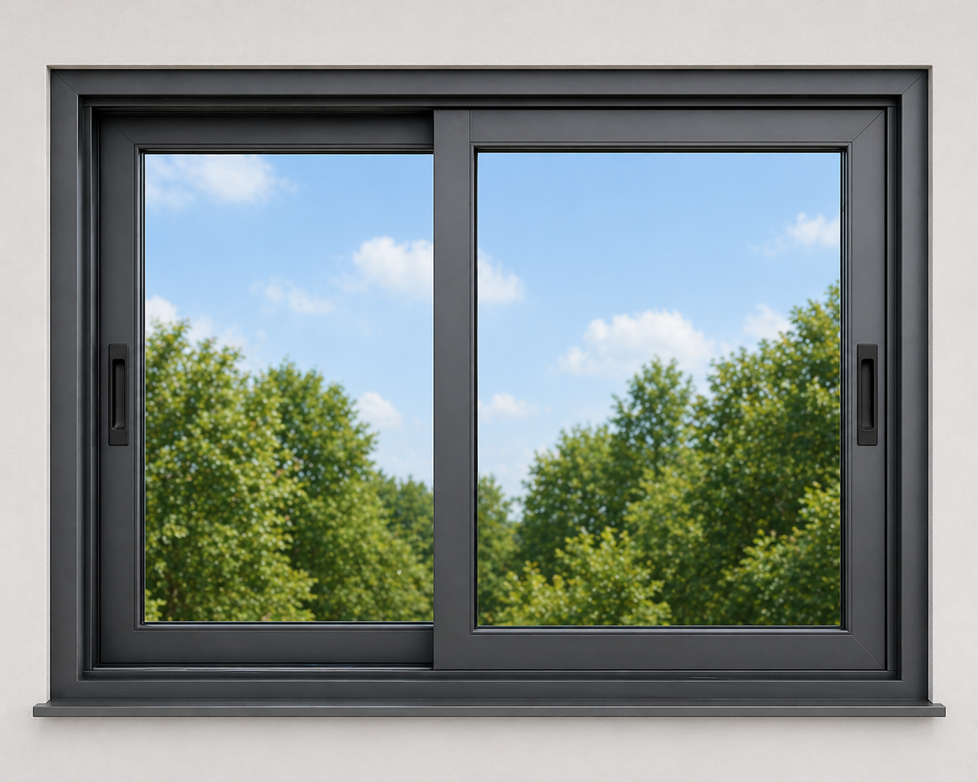 Aluminium sliding windows in Coimbatore — space-saving horizontal design ideal for compact homes, offices and high-rise buildings in Tamil Nadu
